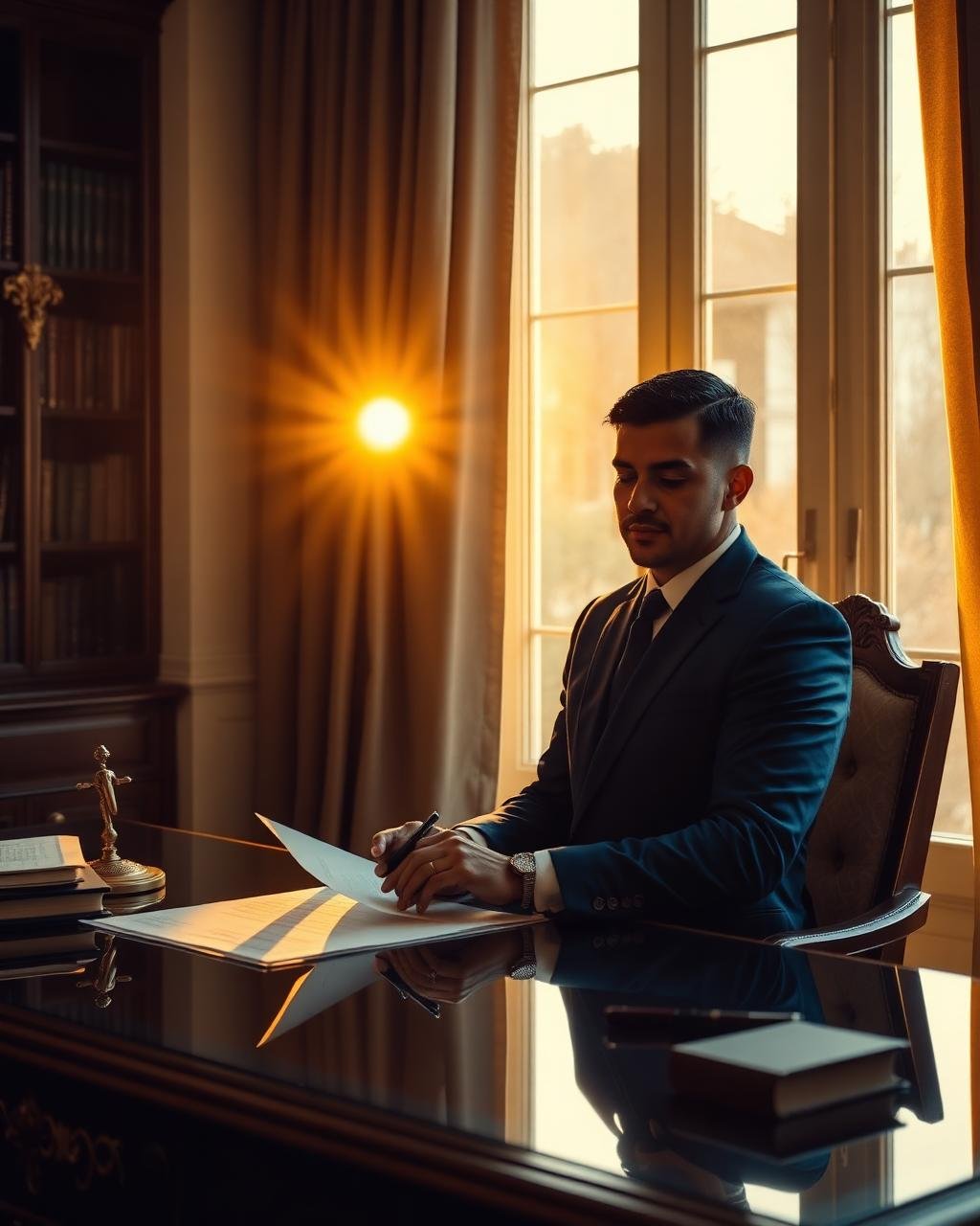 Advogado da Andrade Advocacia analisando documentos